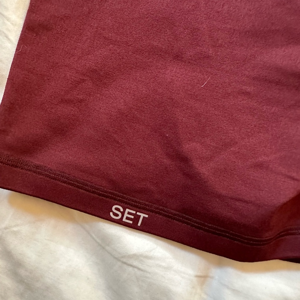 SET Active Women's Bike Shorts in Burgundy - Picture 2 of 4